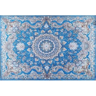 روفرشی 6 متری مخمل زرکدار فیروزه ای کد 063