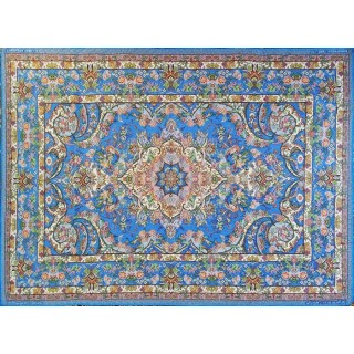 روفرشی مخمل زرکدار- رنگ فیروزه ای113 سه متری