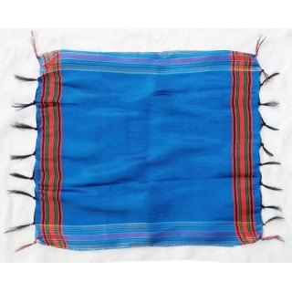 دستمال یزدی ابریشمی بزرگ طرح ساده آبی