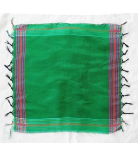 دستمال یزدی ابریشمی سبز ساده سایز کوچک