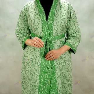 حوله تن پوش نخی کودک سبز