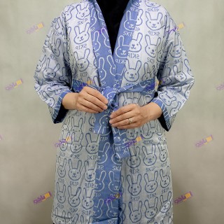 حوله تن پوش نخی کودک آبی