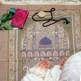 سجاده نماز مخمل گلبهی سبک