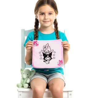 دستمال جیبی فانتزی طرح کرومی صورتی جنس آکریلیک 20*20