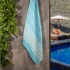 حوله یزدی نخی بدون ریشه فیروزه ای سایز150*70 رامش کد120