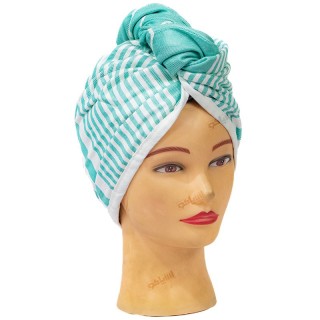 کلاه حمام دکمه‌دار سبزآبی – مناسب استخر