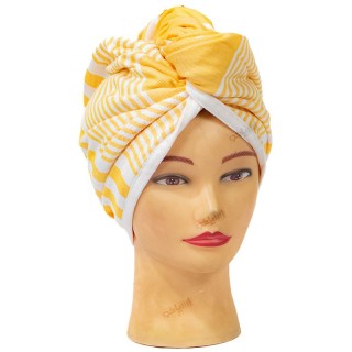 کلاه حمام هندی دکمه‌دار زرد رامش – سایز 64×28
