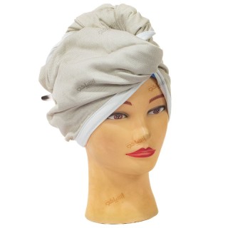 کلاه حمام دکمه‌دار مخصوص موهای بلند – رنگ کرم