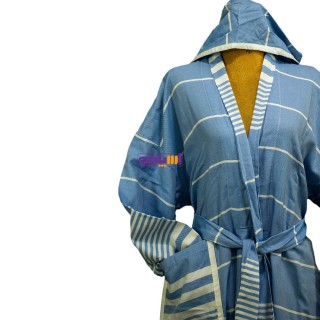 حوله تن پوش نخی رنگ آبی رامش سایز مدیوم کد 925