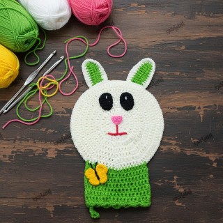 لیف حمام طرح خرگوشی کودک سبز صنایع نساجی یزد