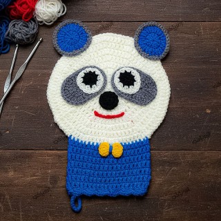 لیف حمام طرح خرسی آبی کاموایی صنایع نساجی یزد