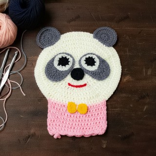 لیف حمام طرح خرسی صورتی کاموایی نرم