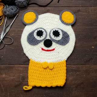 لیف حمام طرح خرسی زرد شاد صنایع نساجی یزد