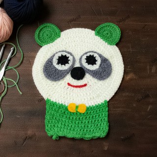 لیف حمام طرح خرسی سبز آرامش‌بخش صنایع نساجی یزد