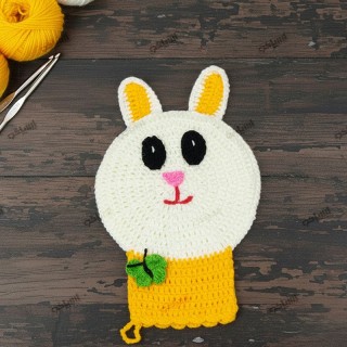 لیف حمام طرح خرگوشی زرد فانتزی صنایع نساجی یزد