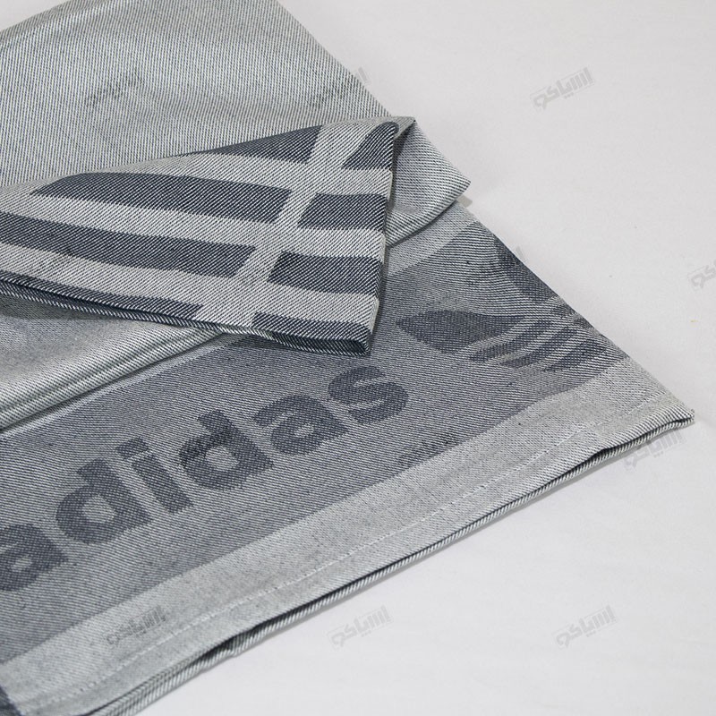 بافت ظریف ویسکوز طوسی رنگ با حاشیه دوزی تمیز