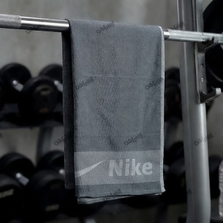 حوله ورزشی طرح دار طوسی آسایش کد 2438