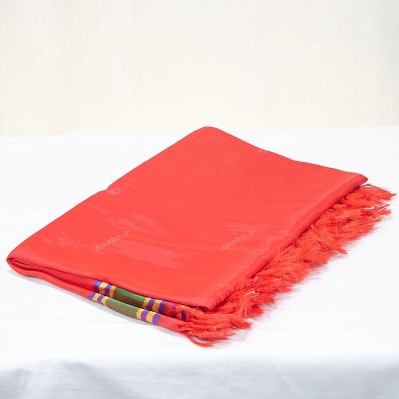 دستمال ابریشم کردی قرمز اسپاکو طرح یزدی