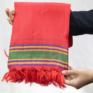 دستمال ابریشم کردی قرمز اسپاکو طرح یزدی