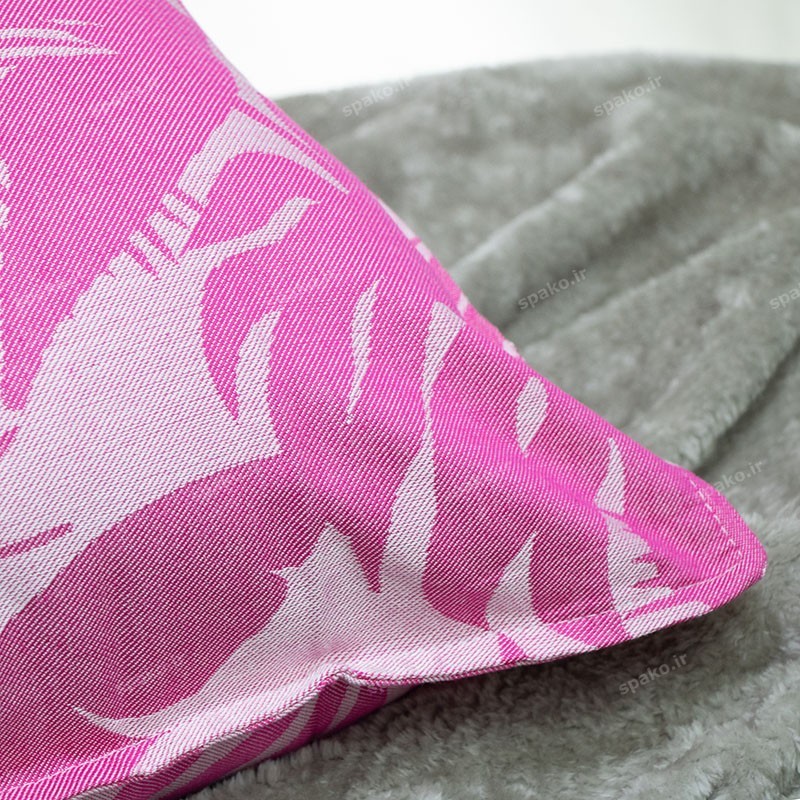 روبالشتی نخی جدید صورتی آسایش طرح هاوایی ژاکارد