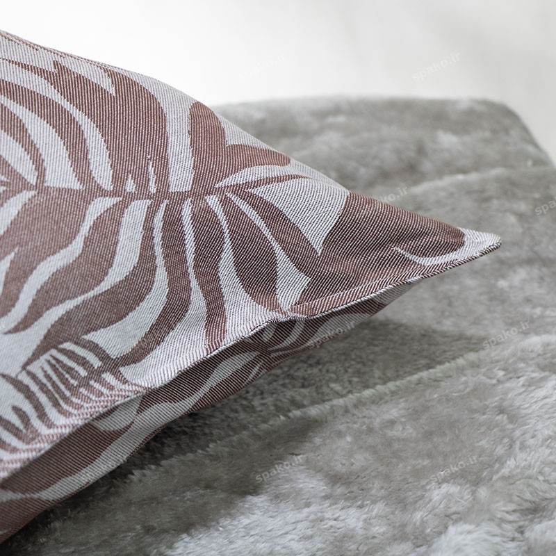 مدل روبالشتی عروس جدید قهوه ای برند آسایش با بافت ژاکارد