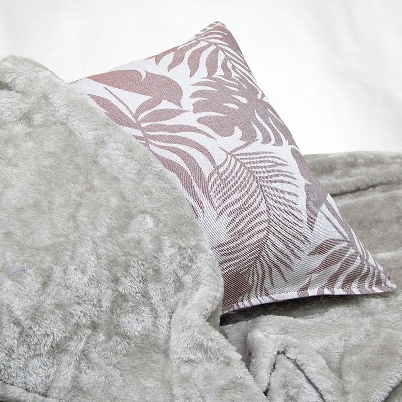 مدل روبالشتی عروس جدید قهوه ای برند آسایش با بافت ژاکارد