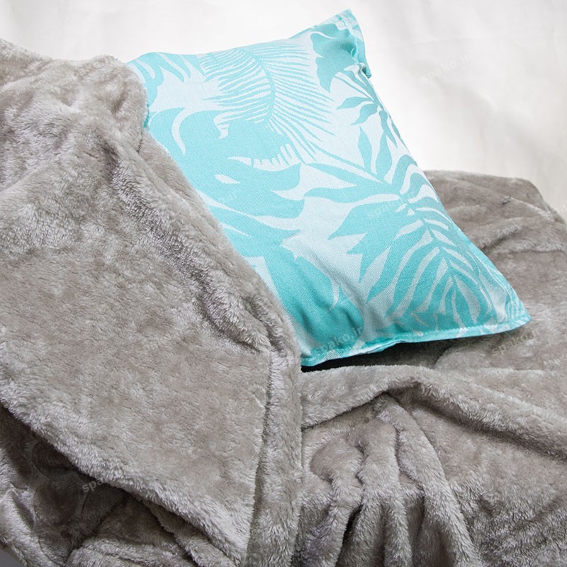 روبالشتی نخی ساده فیروزه ای برند آسایش طرح هاوایی