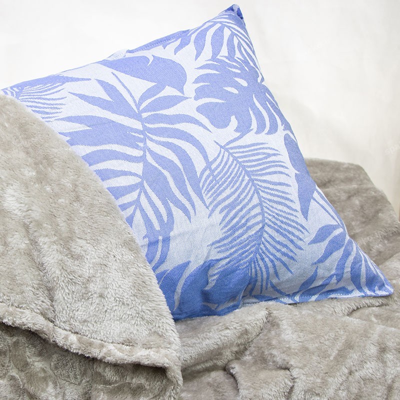 روبالشتی شیک و جدید آبی برند آسایش با بافت متراکم ژاکارد