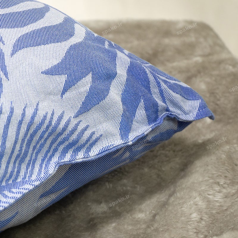 روبالشتی شیک و جدید آبی برند آسایش با بافت متراکم ژاکارد