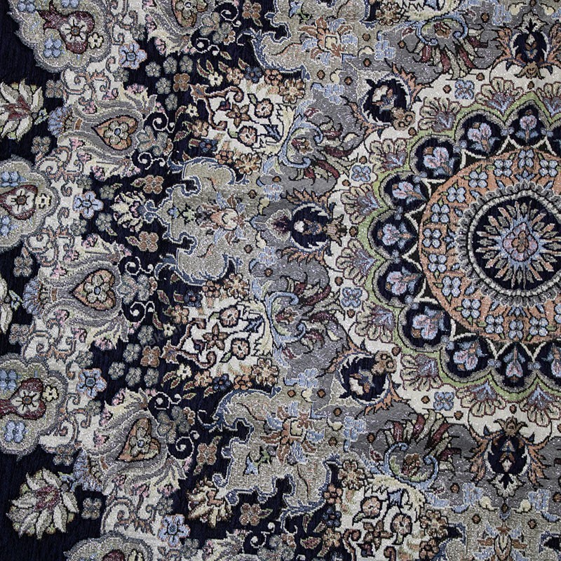 روفرشی گرد طرح ستایش رنگ سورمه ای