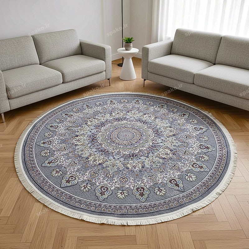 خرید روفرشی گرد خاکستری