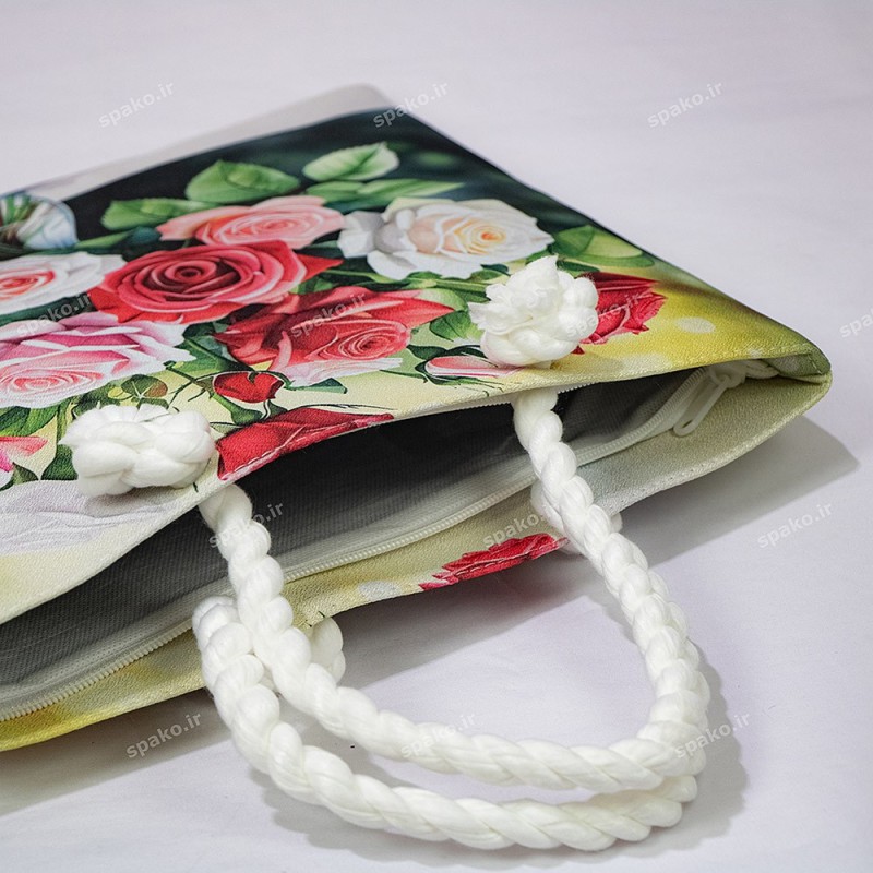 کیف دخترانه فانتزی چاپی دسته کنفی
