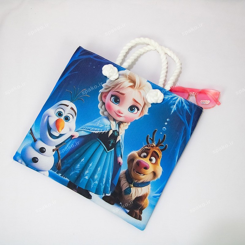 کیف دخترانه فانتزی چاپی دسته کنفی