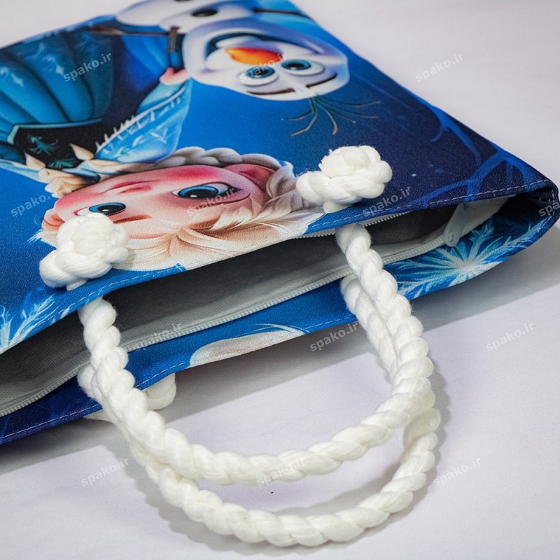 کیف دخترانه فانتزی چاپی دسته کنفی